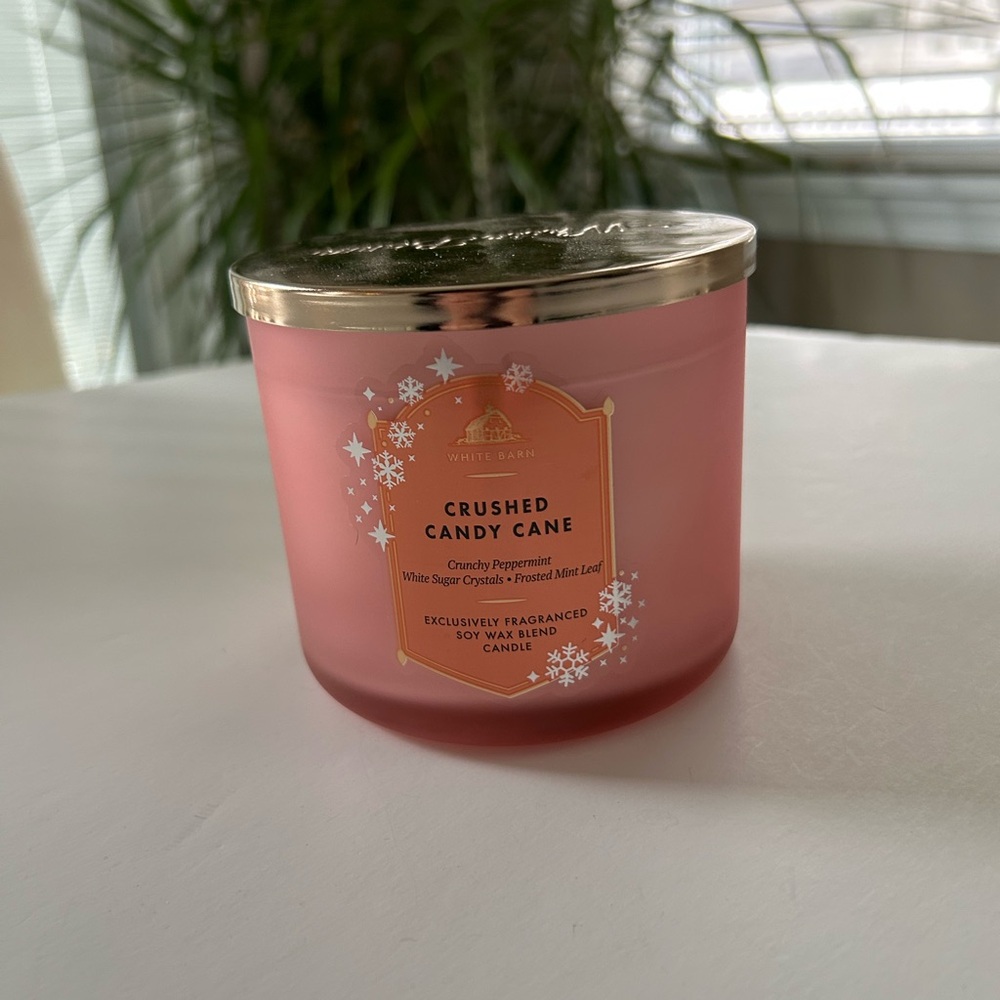 White Barn Crushed Candy Cane Pink Candle